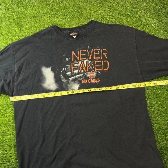 Y2K Harley Long Sleeve Never Faked XL Sleeve hits skull biker - Picture 5 of 7